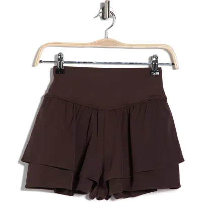 Yogalicious Lightstreme Flirty 2-in-1 Active Shorts In Brown