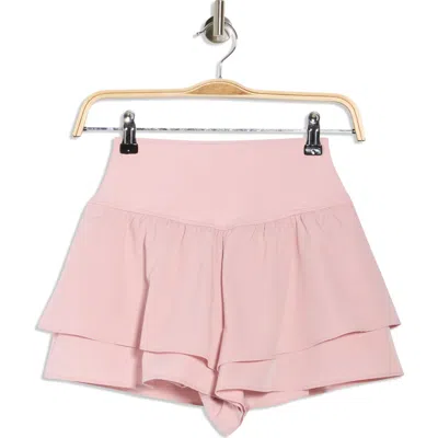 Yogalicious Lightstreme Flirty 2-in-1 Active Shorts In Pink