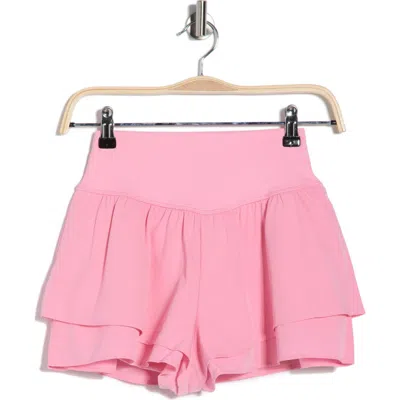 Yogalicious Lightstreme Flirty 2-in-1 Active Shorts In Pink