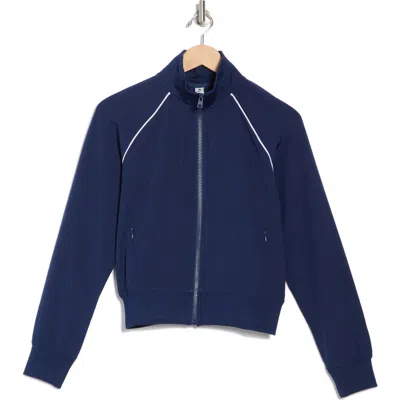 Yogalicious Lightstreme Mystic Crop Bomber Jacket In Naval Academy/white