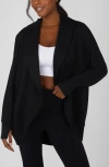 Yogalicious London Open Front Scuba Cardigan In Black