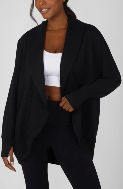 Yogalicious London Open Front Scuba Cardigan In Black