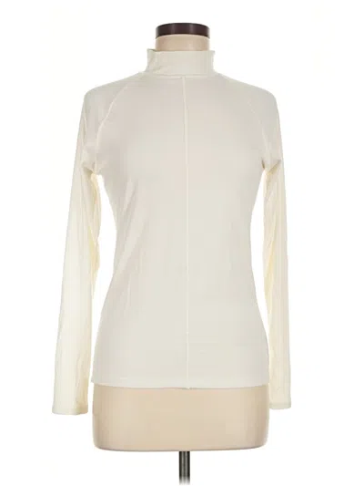 Pre-owned Yogalicious Long Sleeve Top Ivory Turtleneck Tops