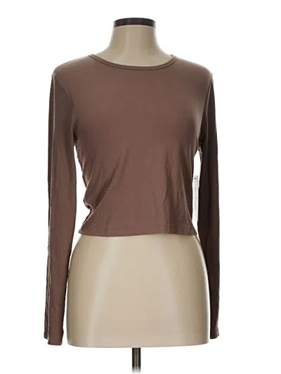 Pre-owned Yogalicious Long Sleeve T-shirt In Brown