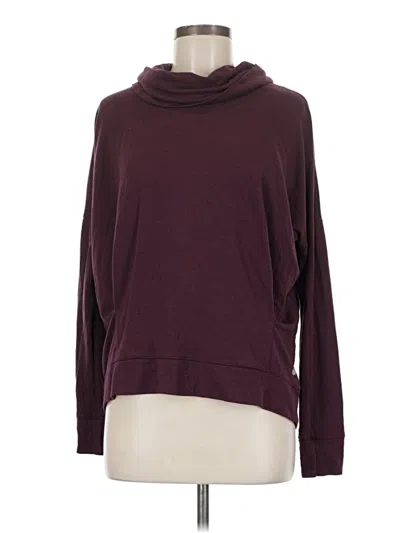 Pre-owned Yogalicious Long Sleeve Turtleneck In Burgundy