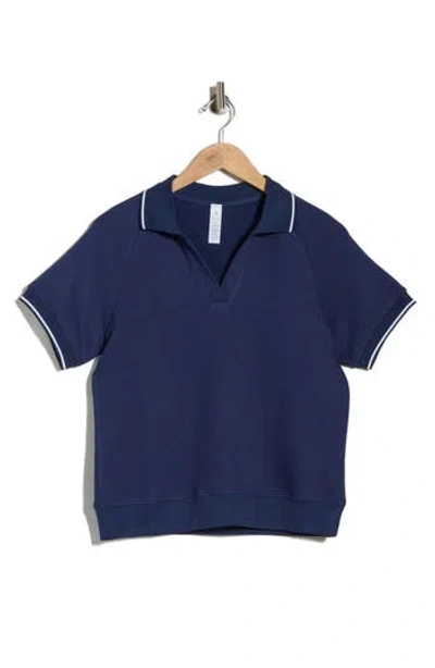 Yogalicious Luvie Pique Polo In Blue