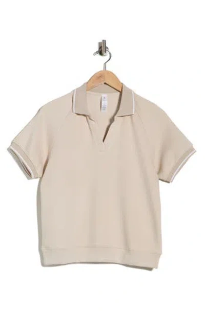 Yogalicious Luvie Pique Polo In Brown