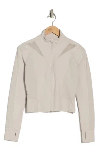 Yogalicious Lux Ascension Cropped Fitted Jacket In Neutral