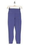 Yogalicious Lux Circuit Laser Cut Ankle Leggings In Skipper Blue