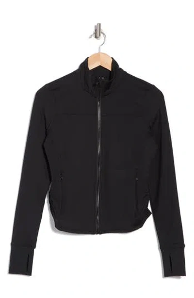 Yogalicious Lux Cityline Cropped Fitted Jacket In Black