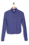 Yogalicious Lux Cityline Cropped Fitted Jacket In Skipper Blue