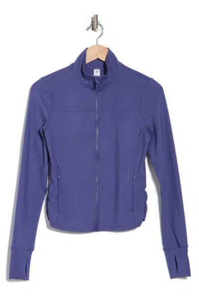Yogalicious Lux Cityline Cropped Fitted Jacket In Skipper Blue