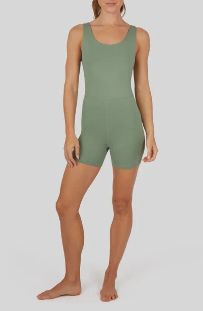 Yogalicious Lux Core Endurance Romper In Lily Pad