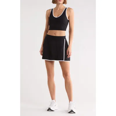 Yogalicious Lux Emmie Crop Tank & Skort Set In Black