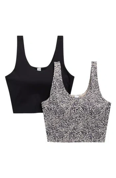 Yogalicious Lux Everyday Cloud Support Tank Set In Black