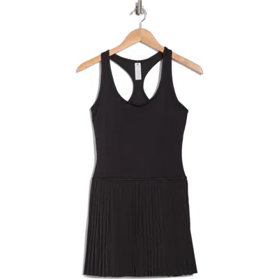 Yogalicious Lux Hybrid Net Motion Racerback Dress In Black