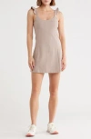 Yogalicious Lux Isabelle Ruffle Strap Active Dress In Metallic