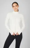 Yogalicious Lux Jacket Womens Gardenia Stretch Long Sleeve Full Zip Srt463 In White