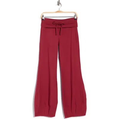 Yogalicious Lux Jasmine Fold-over Waist Harem Pants In Red