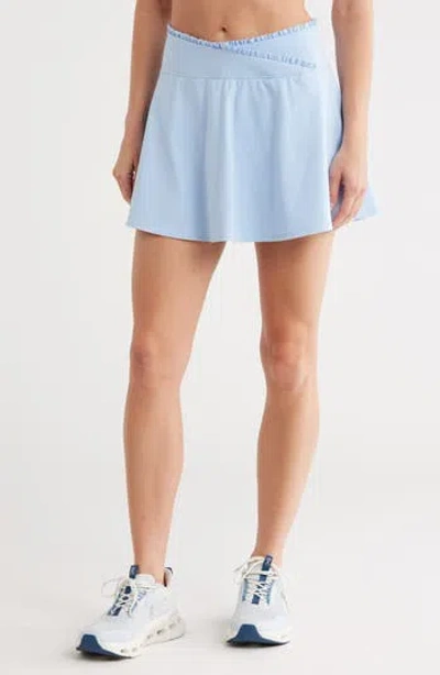 Yogalicious Lux Kinsley Ruffle Crossover Waist Skort In Blue