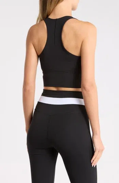 Yogalicious Lux Leblanc High Neck Crop Tank In Black