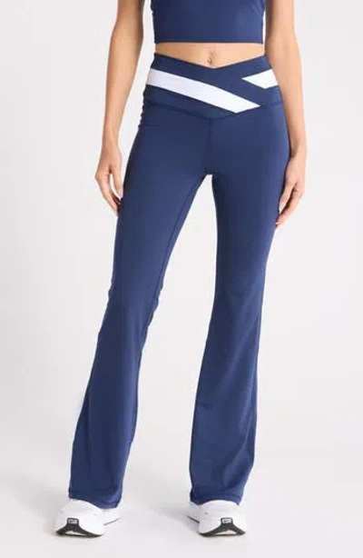 Yogalicious Lux Leblanc High Neck Crop Tank In Blue