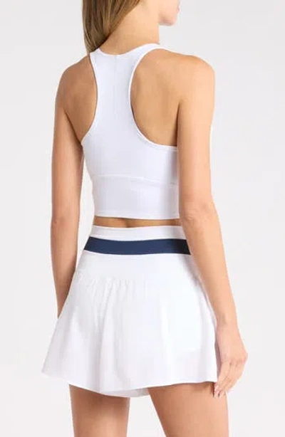 Yogalicious Lux Leblanc High Neck Crop Tank In White