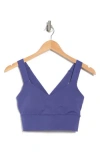 Yogalicious Lux Longline Sports Bra In Blue