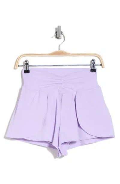 Yogalicious Lux Missy Me High Waist Shorts In Pastel Lilac