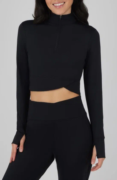 Yogalicious Lux Nola Half Zip Pullover In Black