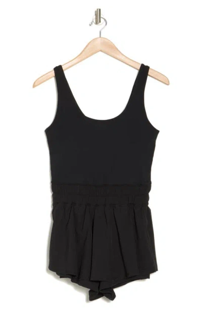 Yogalicious Lux Pati Hybrid Skort Romper In Black