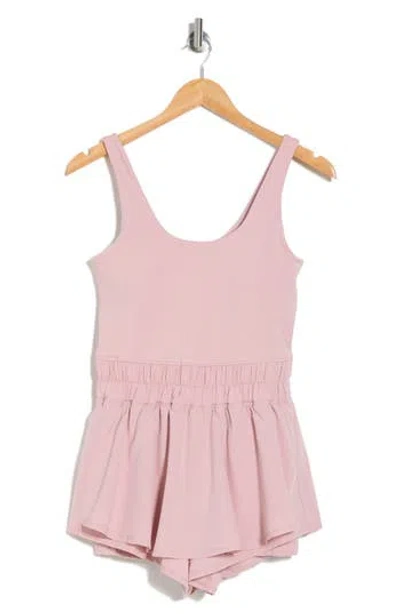 Yogalicious Lux Pati Hybrid Skort Romper In Pale Mauve