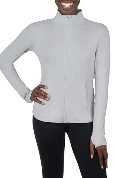 Yogalicious Lux Rebel Full Zip Sweatshirt In Gray