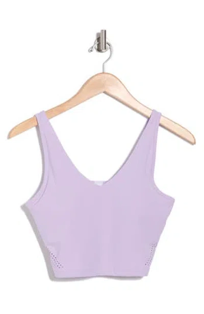 Yogalicious Lux Serene Laser Cut Crop Top In Pastel Lilac