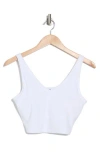 Yogalicious Lux Serene Laser Cut Crop Top In White