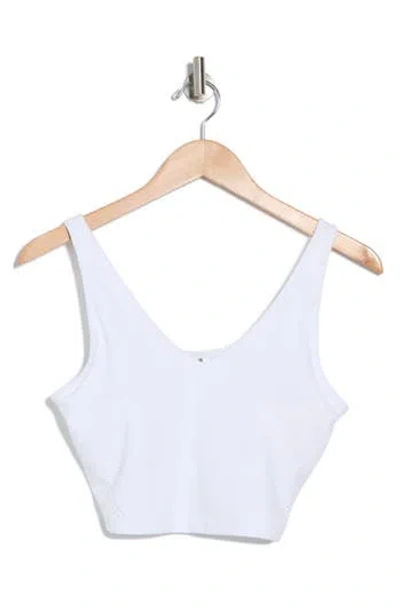 Yogalicious Lux Serene Laser Cut Crop Top In White