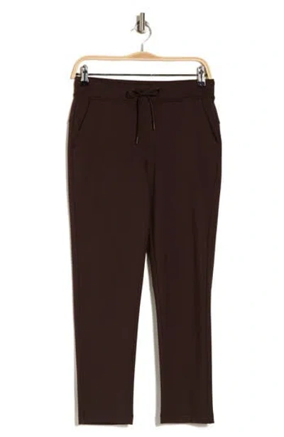 Yogalicious Lux Side Pocket Straight Leg Joggers In Chocolate Torte