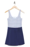 Yogalicious Lux Stripe Double Tee Tennis Dress In Multi