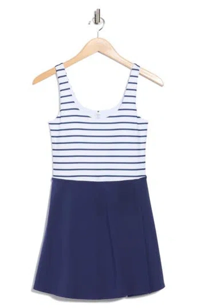 Yogalicious Lux Stripe Double Tee Tennis Dress In Multi