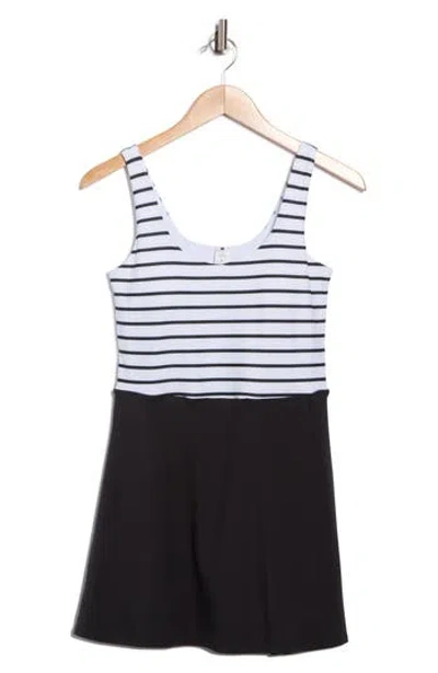 Yogalicious Lux Stripe Double Tee Tennis Dress In Multi