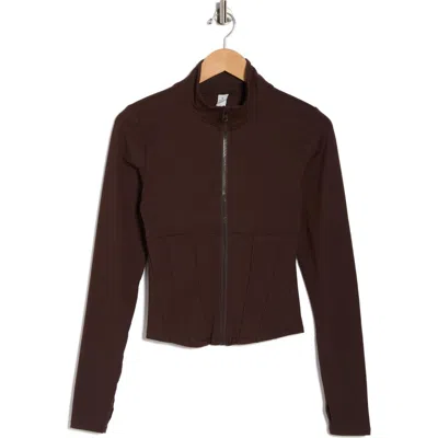 Yogalicious Lux Victorian Meet & Greet Jacket In Burgundy