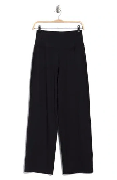 Yogalicious Luxe Straight Leg High Rise Leggings In Black
