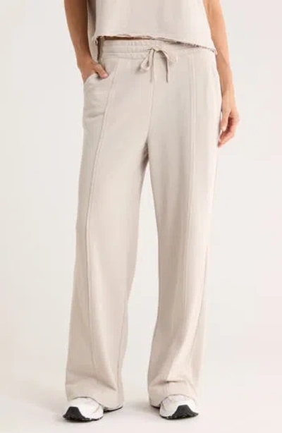Yogalicious Metro Sunday French Terry Wide Leg Pants In Neutral