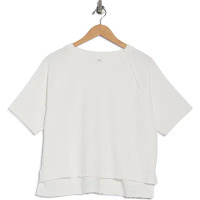 Yogalicious Metro Sunday High Washed Terry Top In White