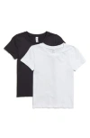 Yogalicious Miranda 2-pack Fitted Crewneck T-shirts In Black/white