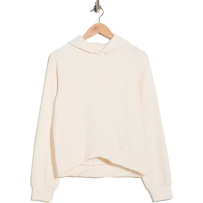 Yogalicious Moxy Brushed French Terry Crop Hoodie In Neutral