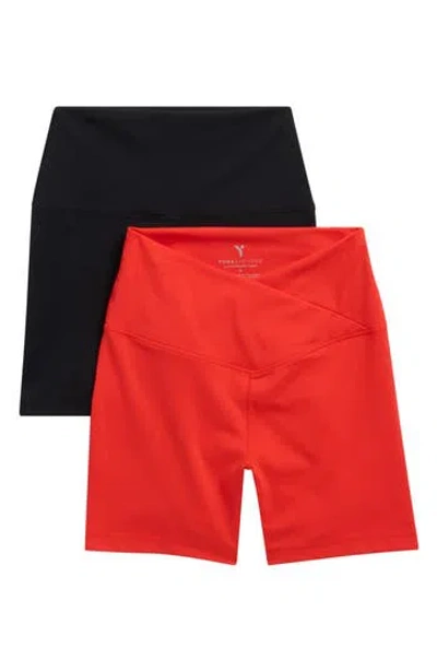 Yogalicious Pack Of 2 Lux Crossover Front Bike Shorts In Multi