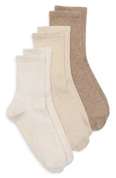Yogalicious Pack Of 3 Pilates Crew Socks In Multi