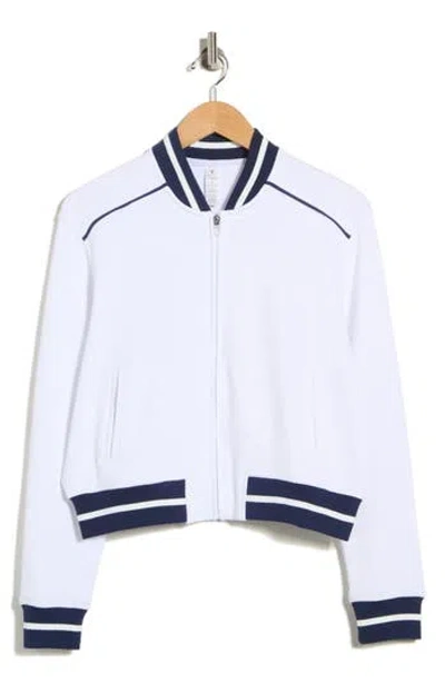 Yogalicious Piquè Tennis Bomber Jacket In White