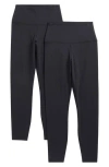 Yogalicious Polarlux Assorted 2-pack Everyday Fleece Leggings In Black